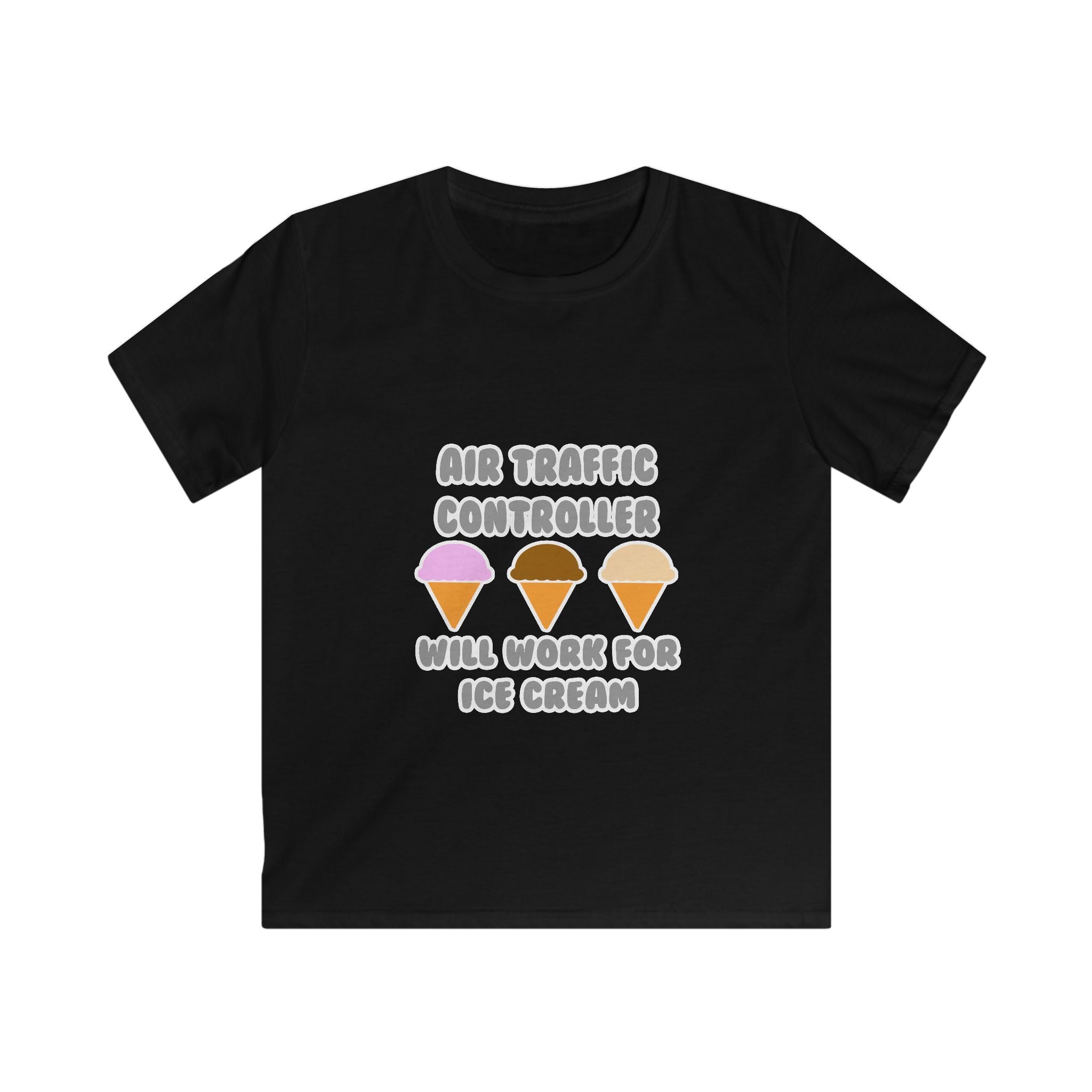 Air Traffic Controller ... Will Work For Ice Cream - Kids Softstyle Tee