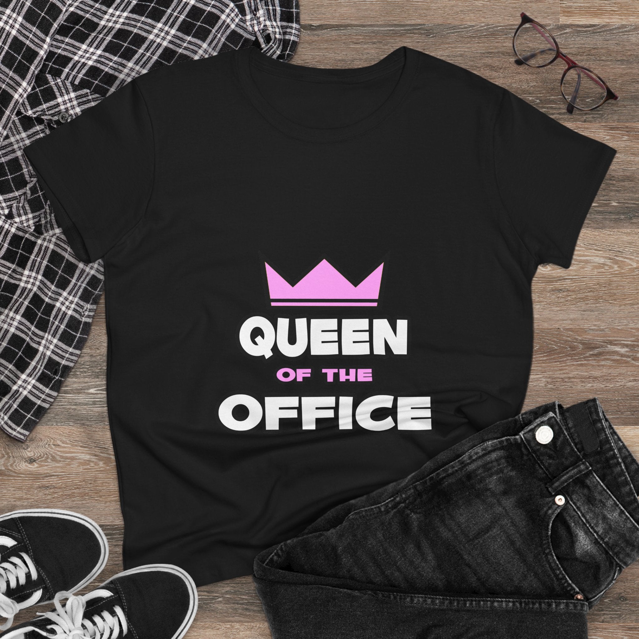 Queen of the Office - Women's Midweight Cotton Tee