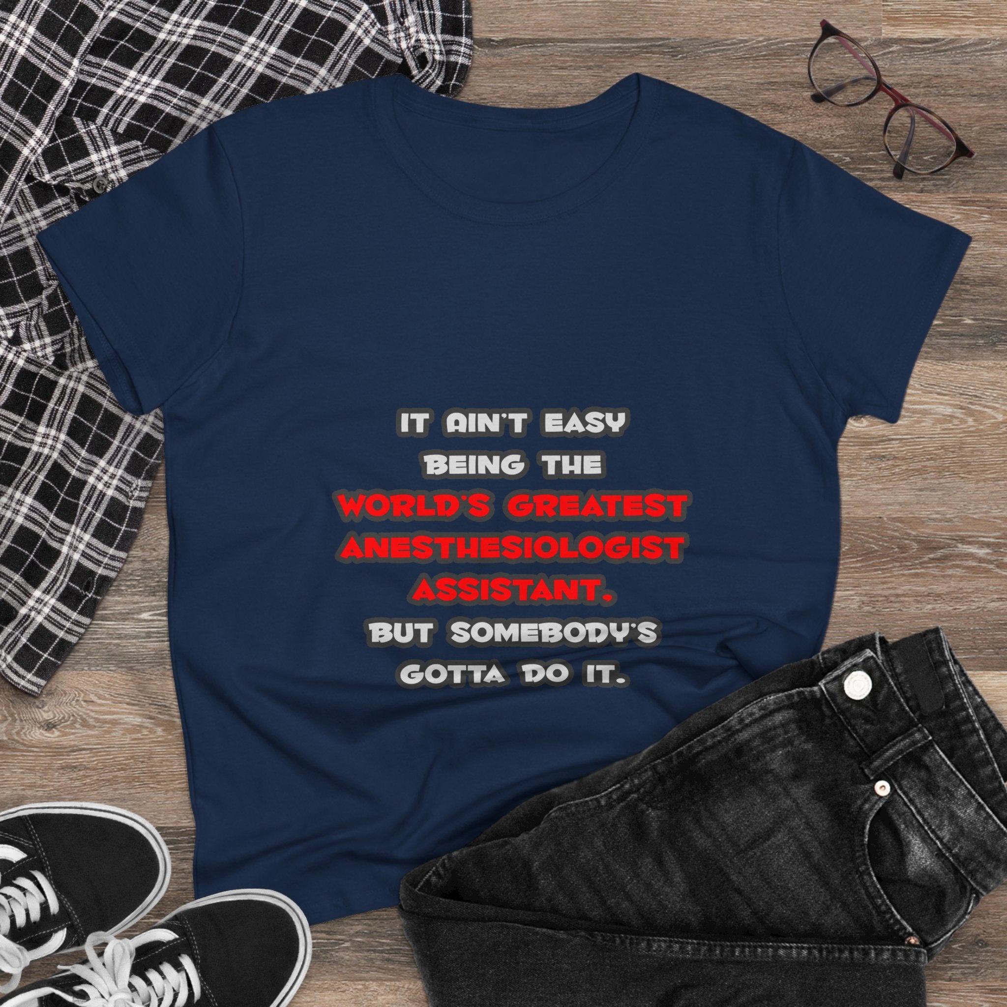 World's Greatest Anesthesiologist Asst Joke - Women's Midweight Cotton Tee