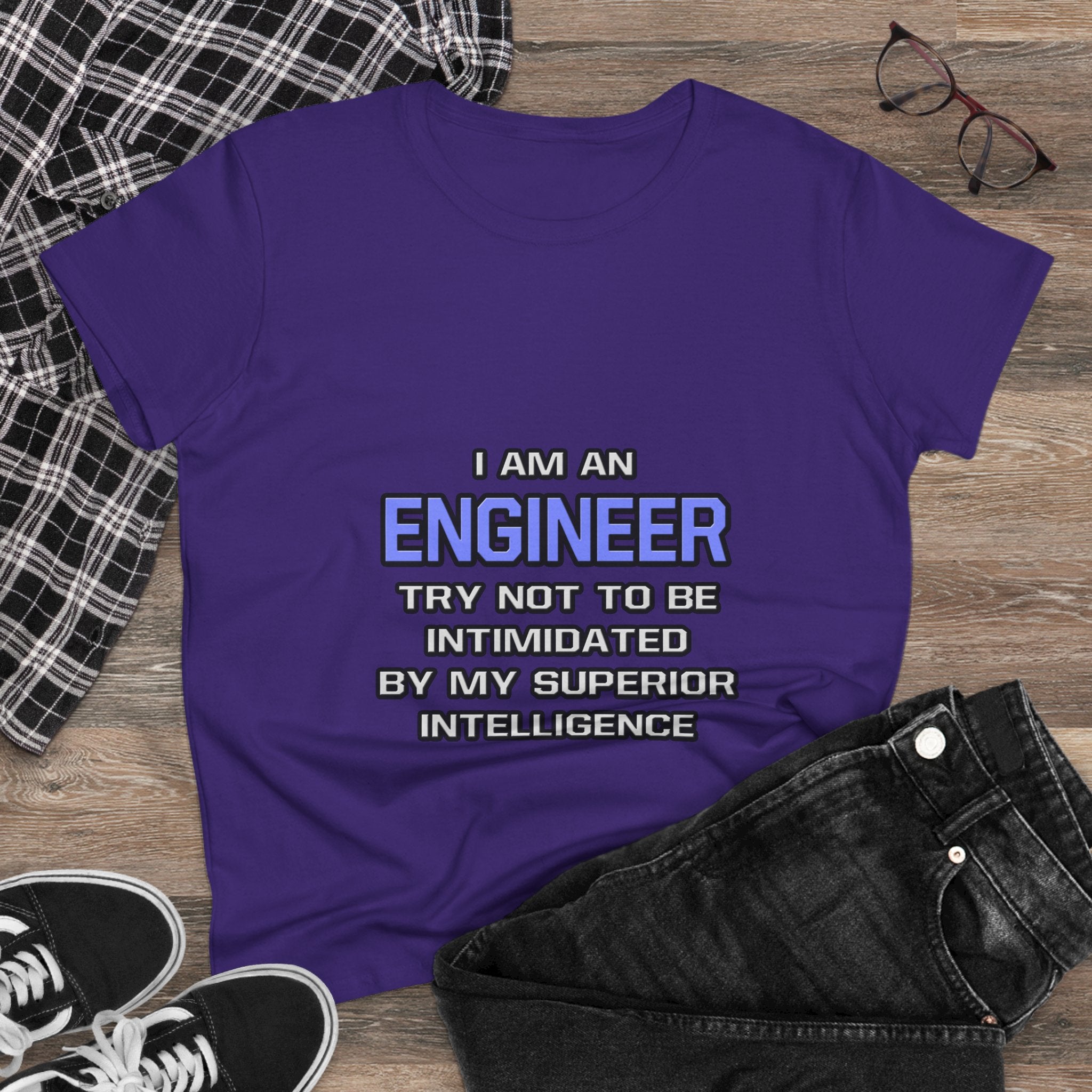 Engineer Joke ... Superior Intelligence - Women's Midweight Cotton Tee
