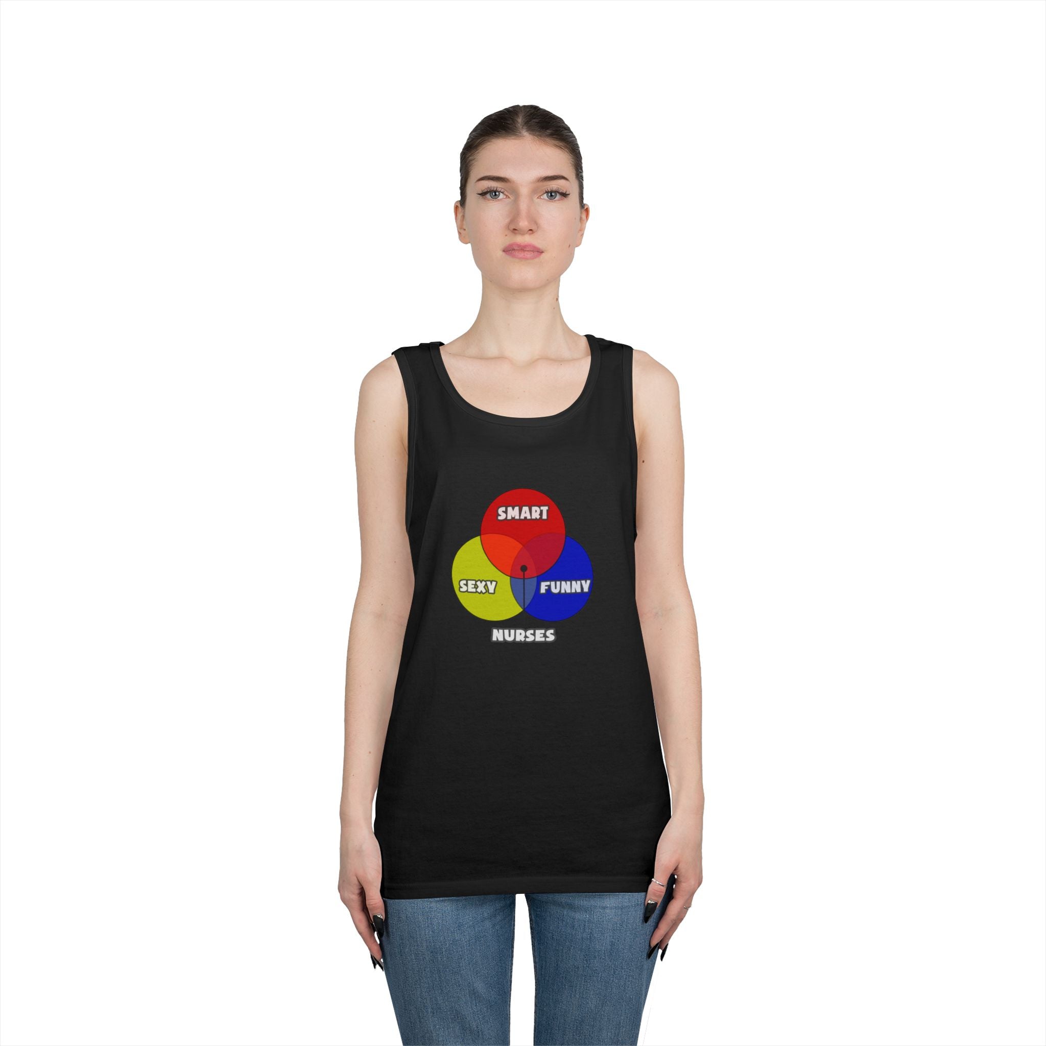 Venn Diagram .. Nurses - Unisex Heavy Cotton Tank Top