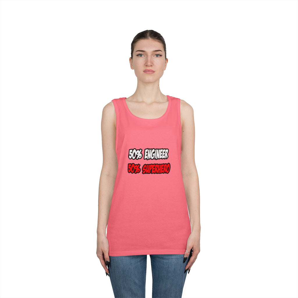 Half Engineer...Half Superhero - Unisex Heavy Cotton Tank Top