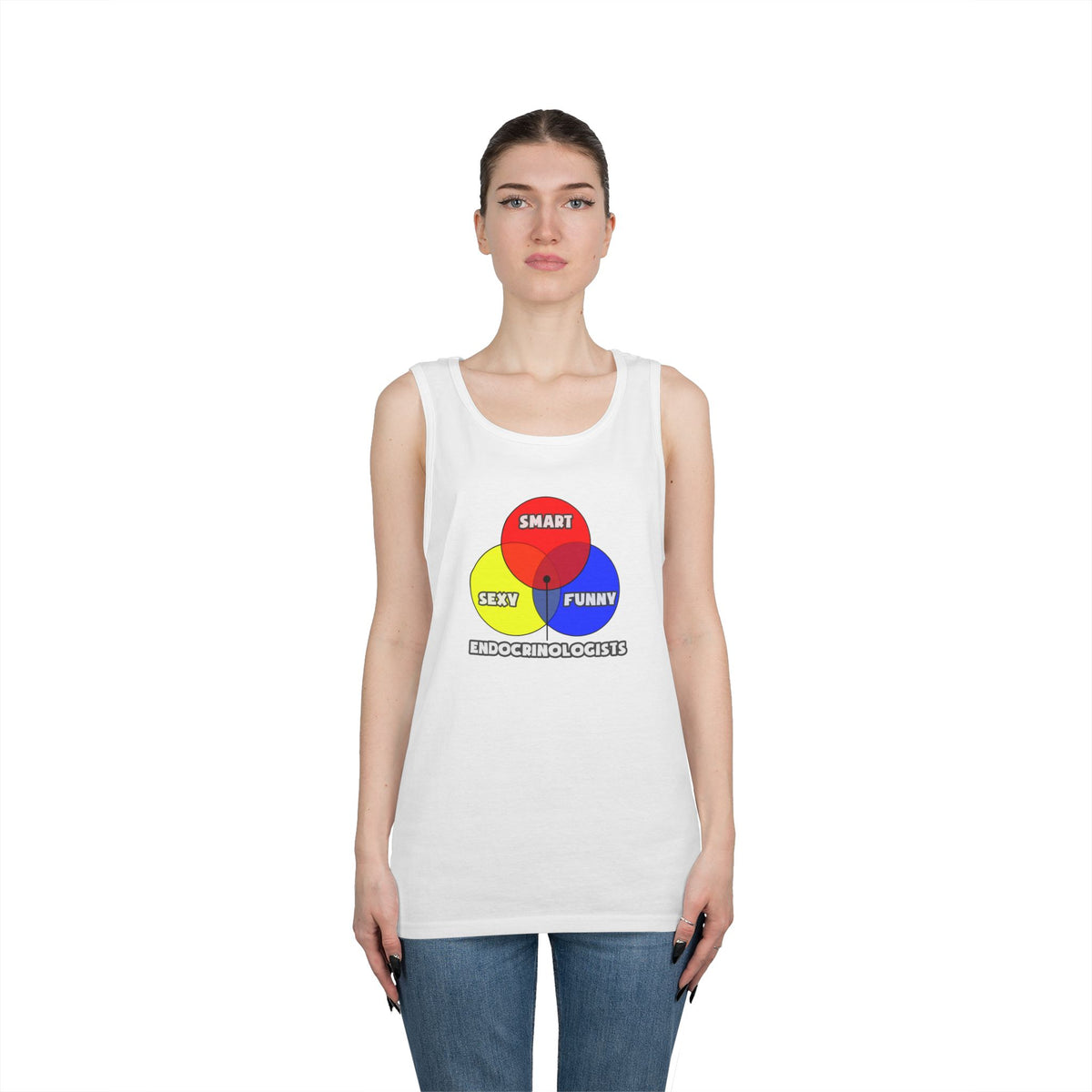 Venn Diagram .. Endocrinologists - Unisex Heavy Cotton Tank Top