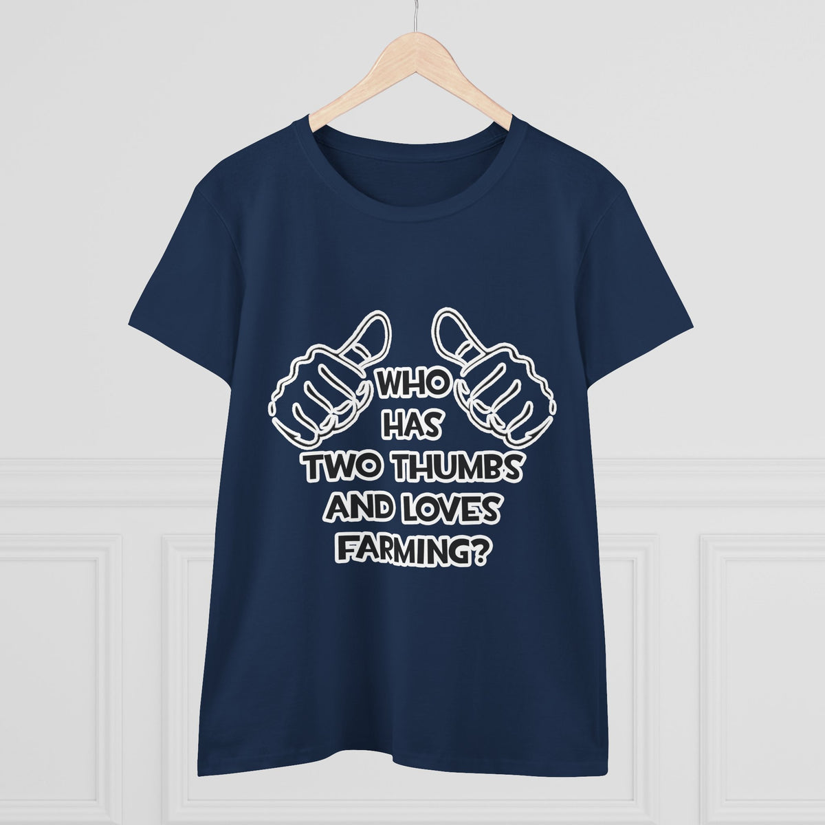 Two Thumbs and Loves Farming - Women's Midweight Cotton Tee