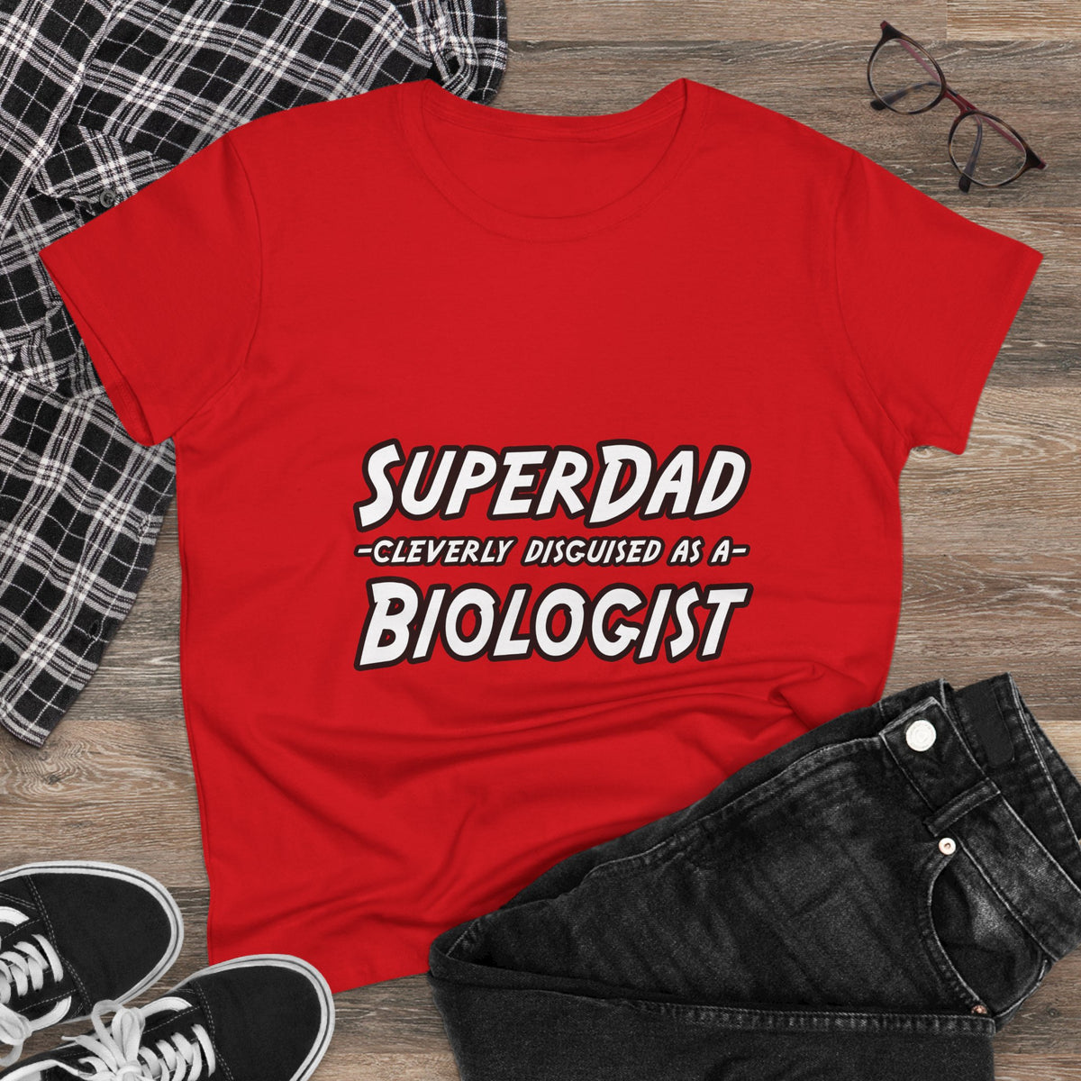SuperDad Biologist - Women's Midweight Cotton Tee