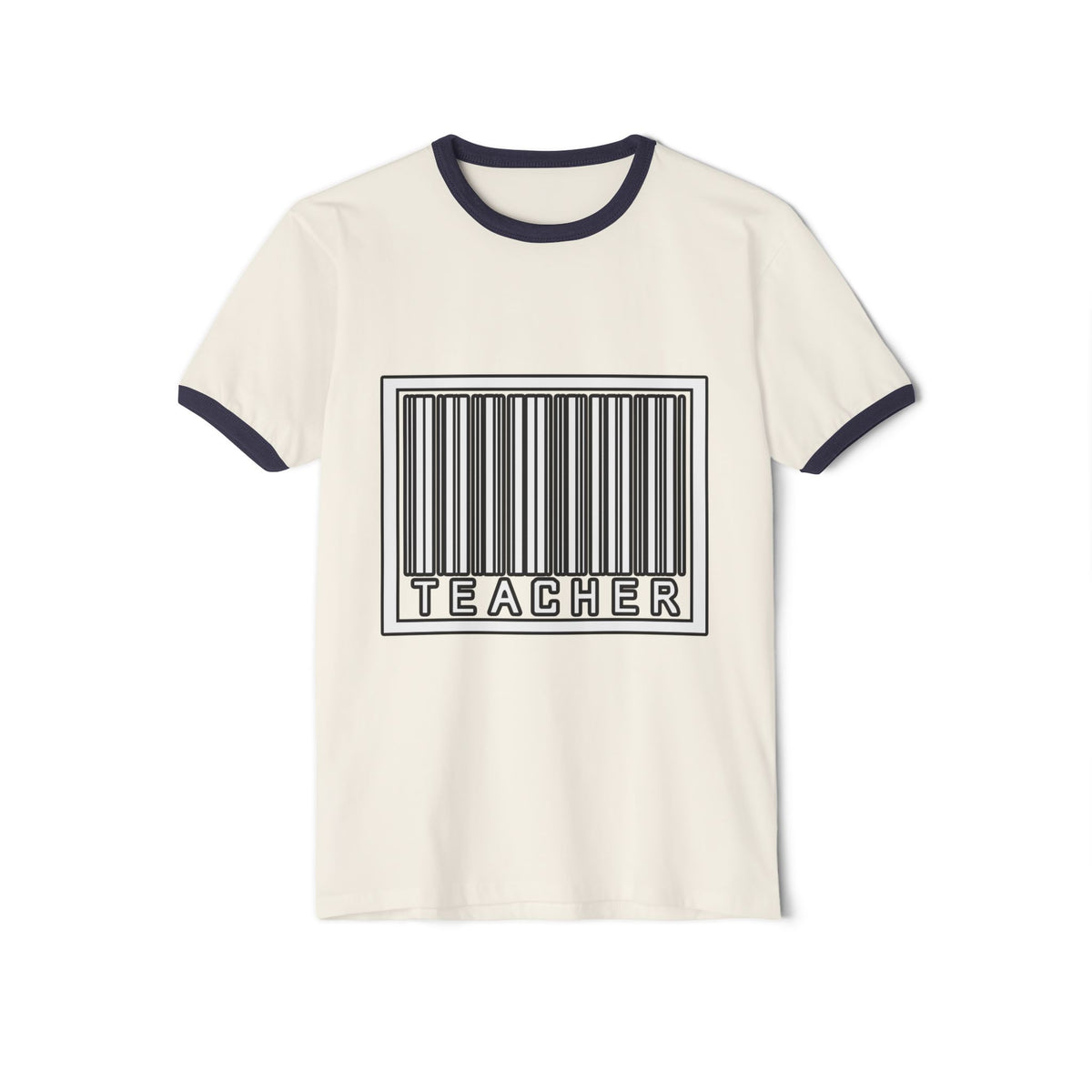 Barcode Teacher - Unisex Cotton Ringer T-Shirt
