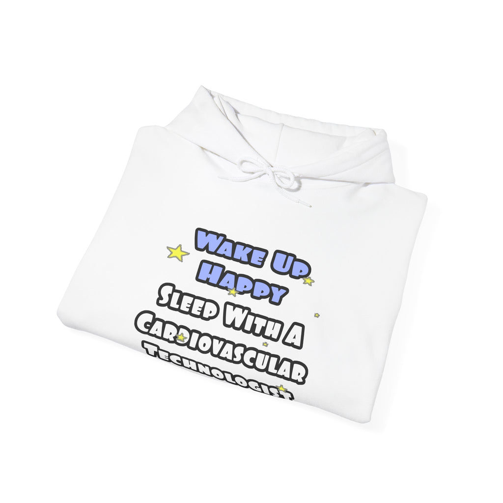 Wake Up Happy .. Sleep With Cardiovascular Tech - Unisex Heavy Blend™ Hooded Sweatshirt