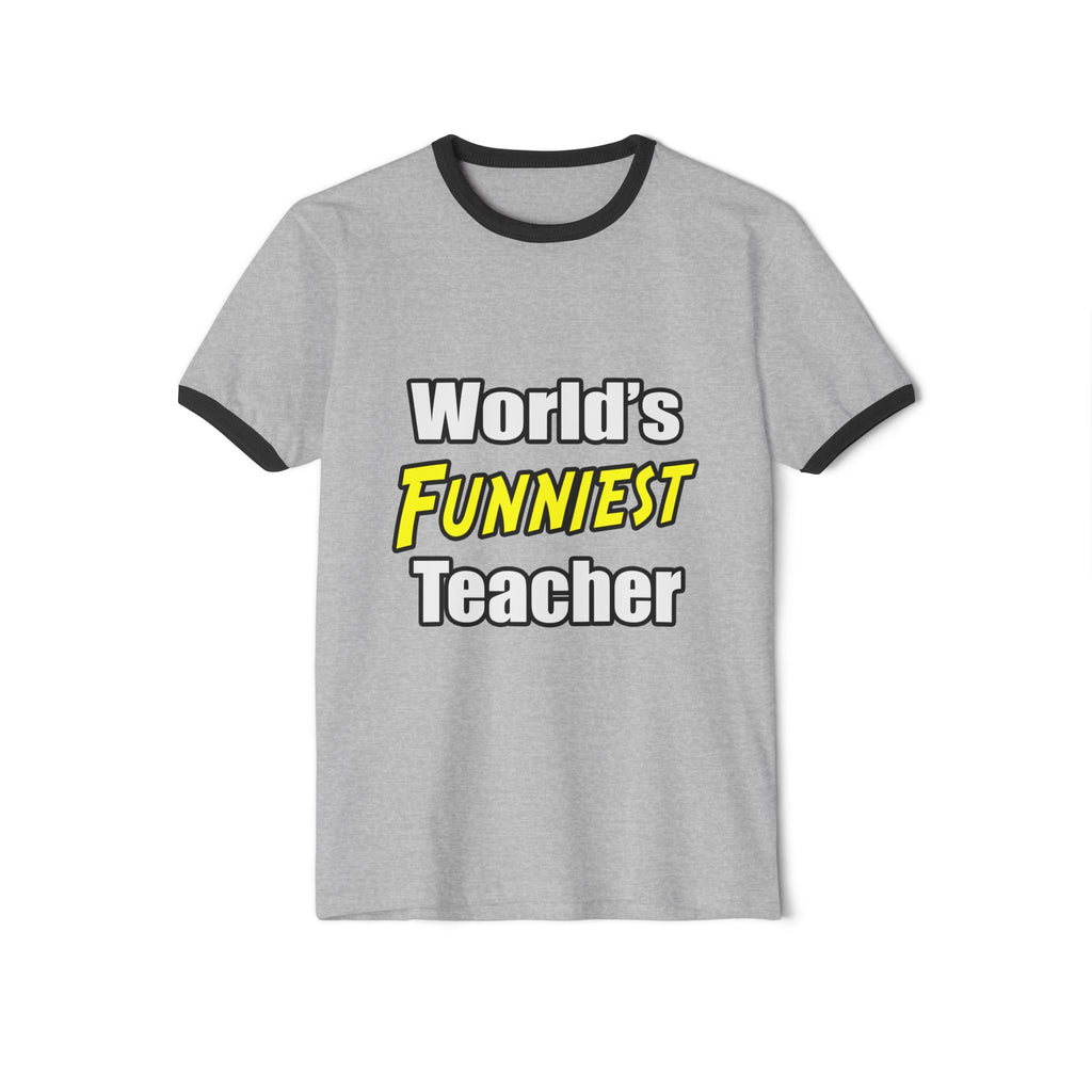 World's Funniest Teacher - Unisex Cotton Ringer T-Shirt
