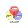 Venn Diagram .. Archivists - Square Stickers