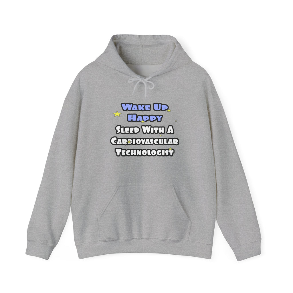 Wake Up Happy .. Sleep With Cardiovascular Tech - Unisex Heavy Blend™ Hooded Sweatshirt