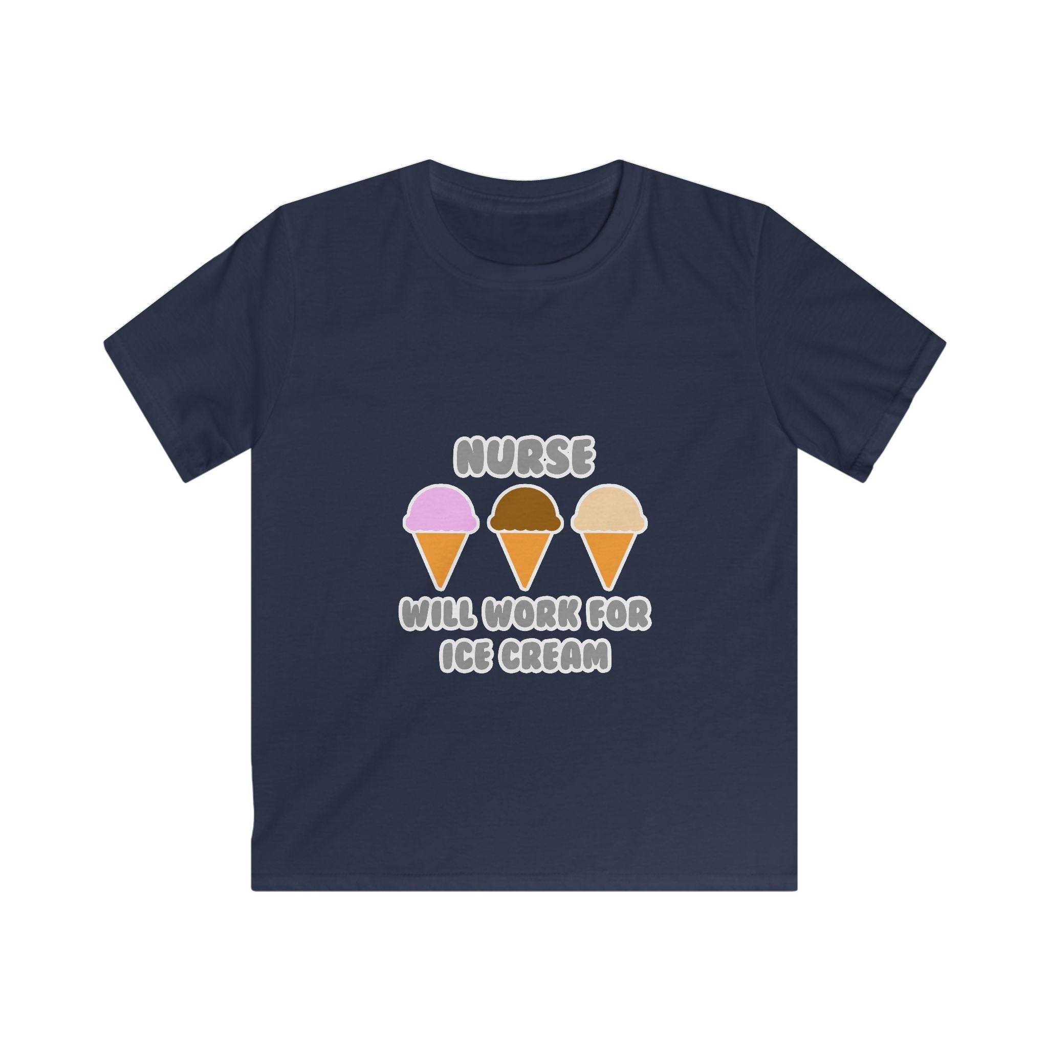 Nurse ... Will Work For Ice Cream - Kids Softstyle Tee