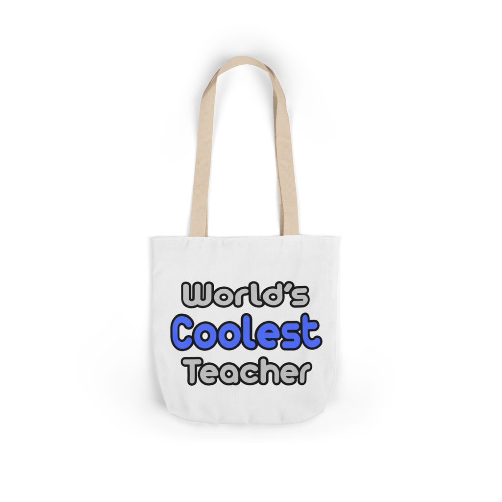 World's Coolest Teacher - Canvas Tote Bag, 5-Color Straps