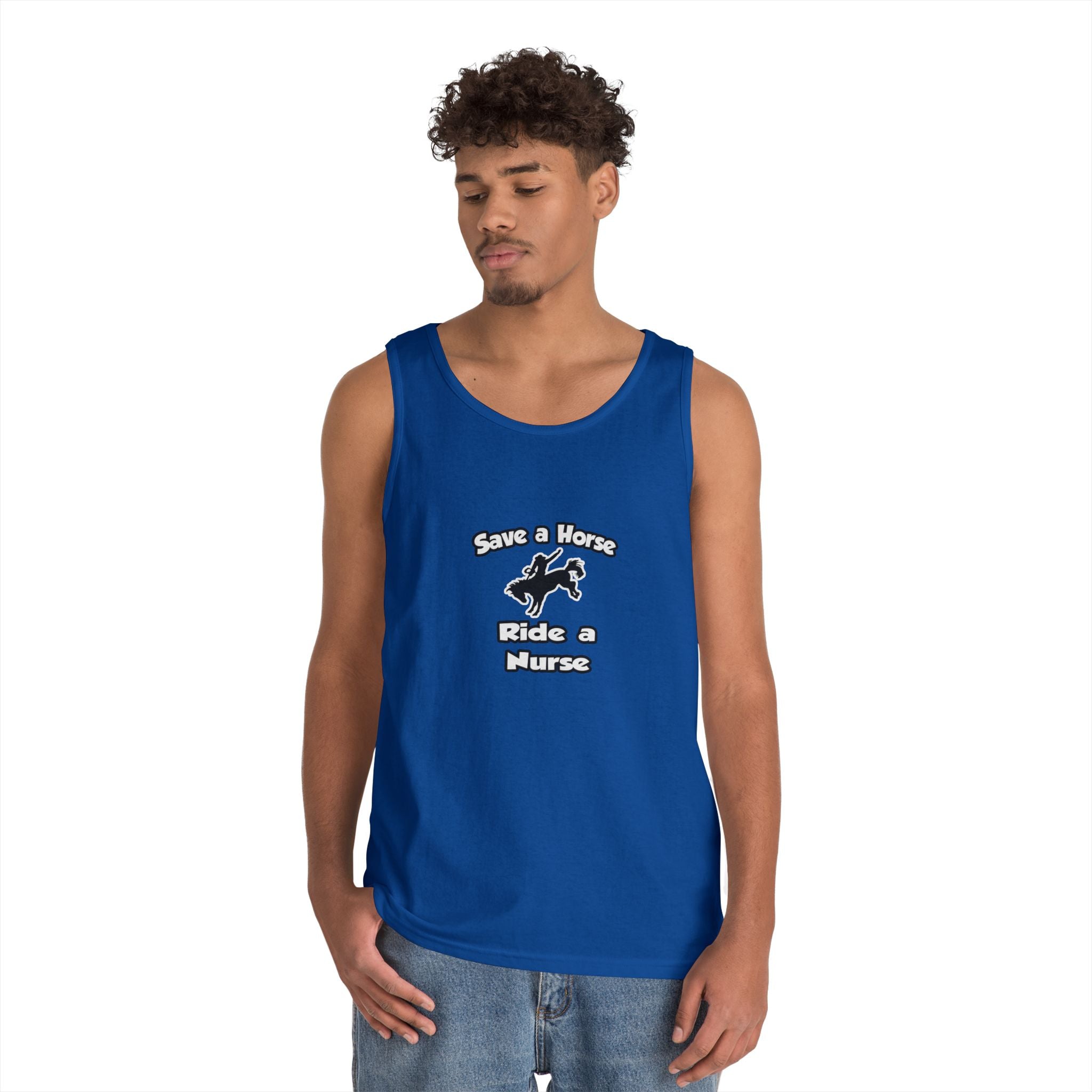 Save a Horse .. Ride a Nurse - Unisex Heavy Cotton Tank Top