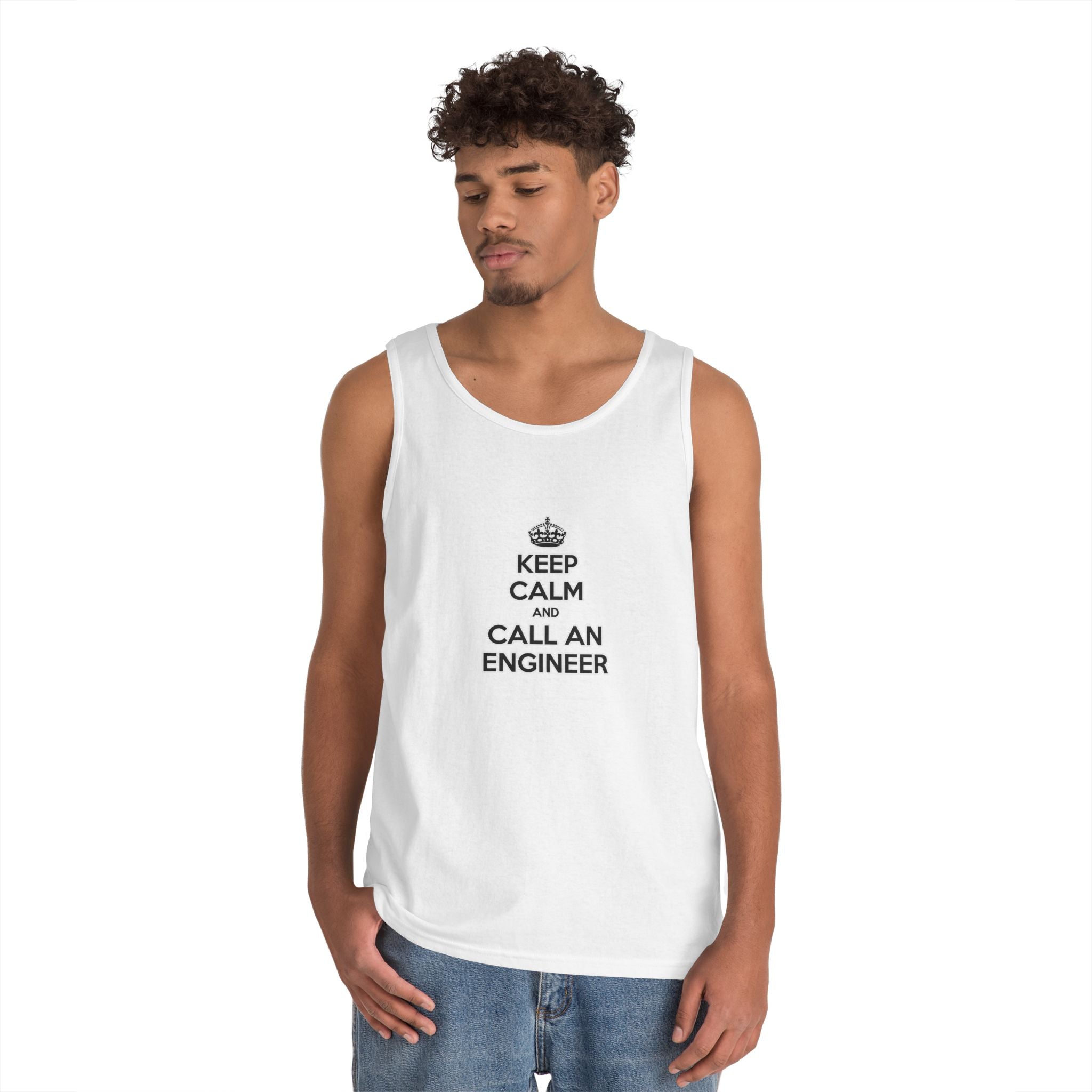 Keep Calm and Call an Engineer - Unisex Heavy Cotton Tank Top
