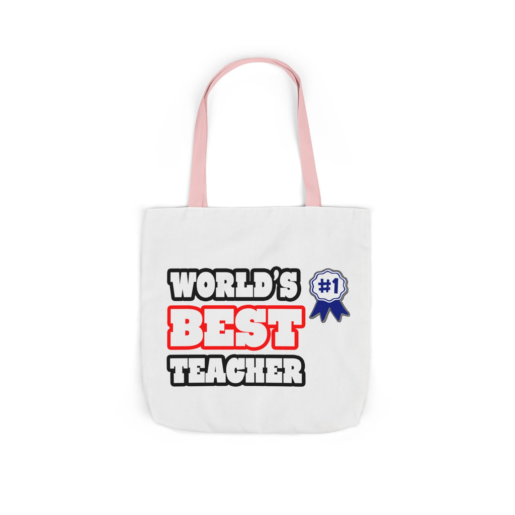 World's Best Teacher - Canvas Tote Bag, 5-Color Straps