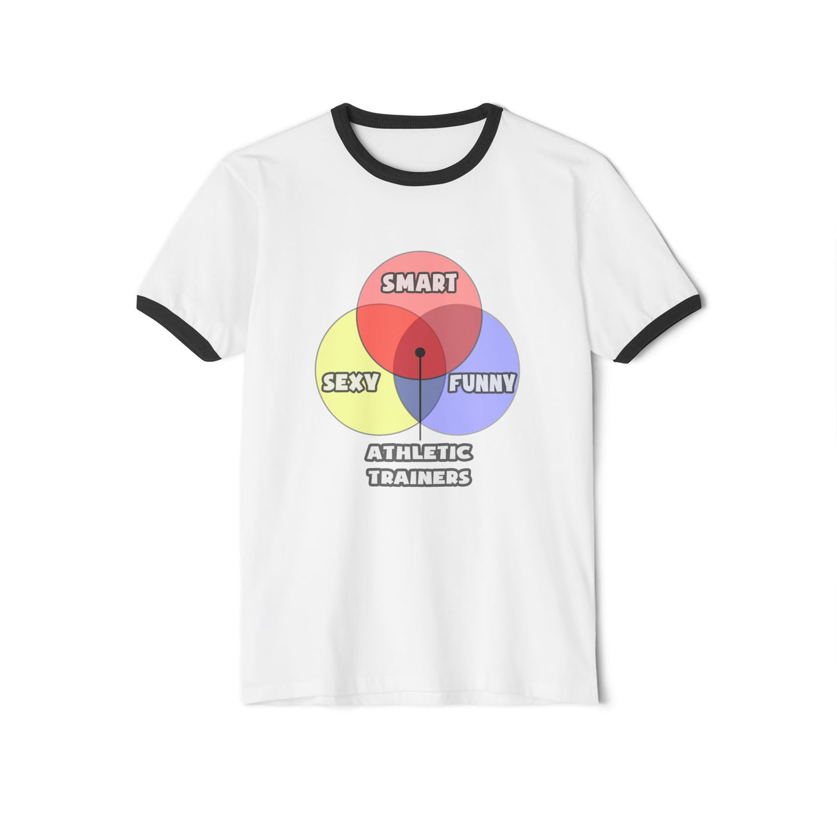 Venn Diagram .. Athletic Trainers - Unisex Cotton Ringer T-Shirt