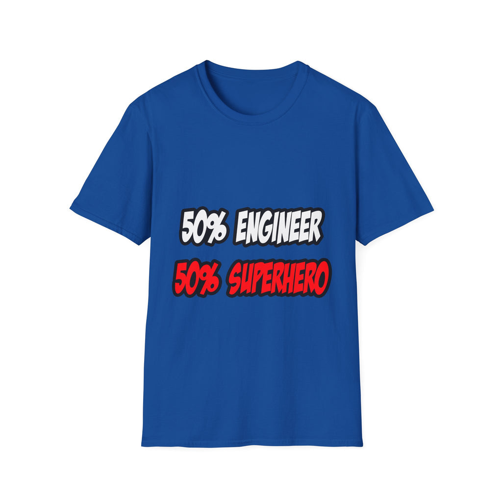 Half Engineer...Half Superhero - Unisex Softstyle T-Shirt