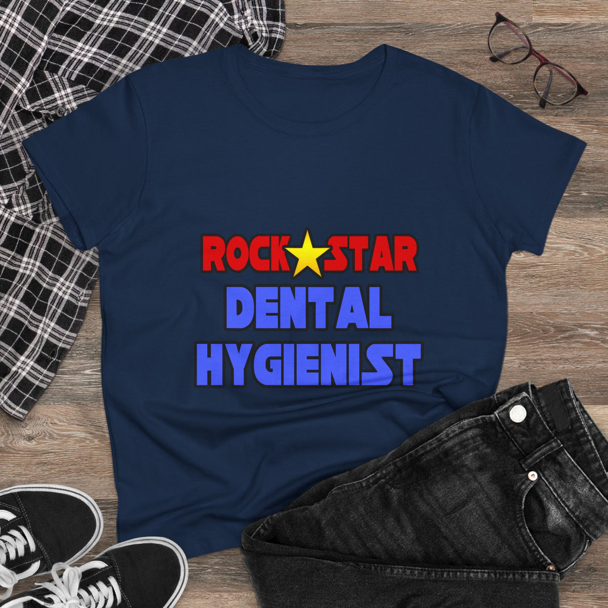 Rock Star Dental Hygienist - Women's Midweight Cotton Tee