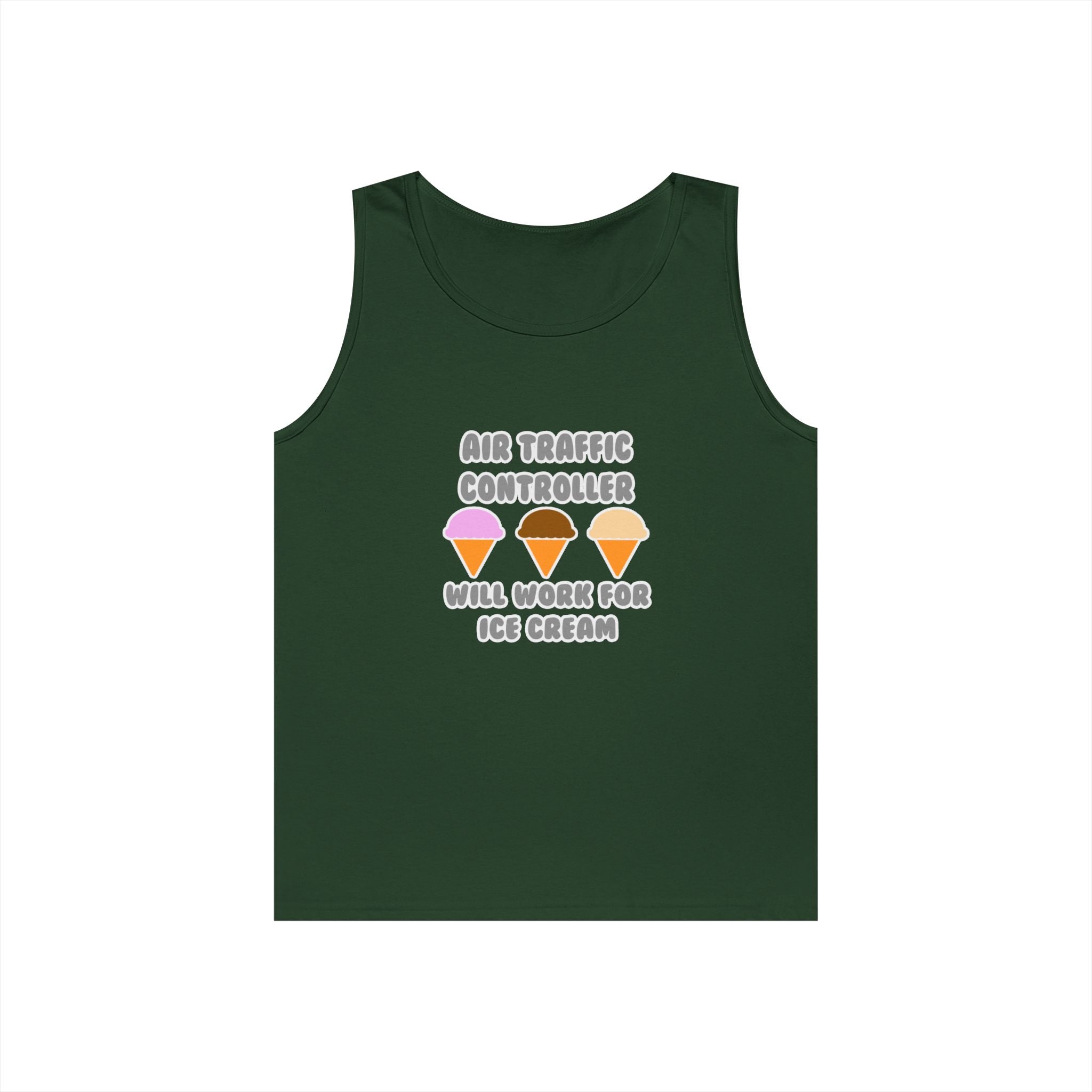 Air Traffic Controller ... Will Work For Ice Cream - Unisex Heavy Cotton Tank Top