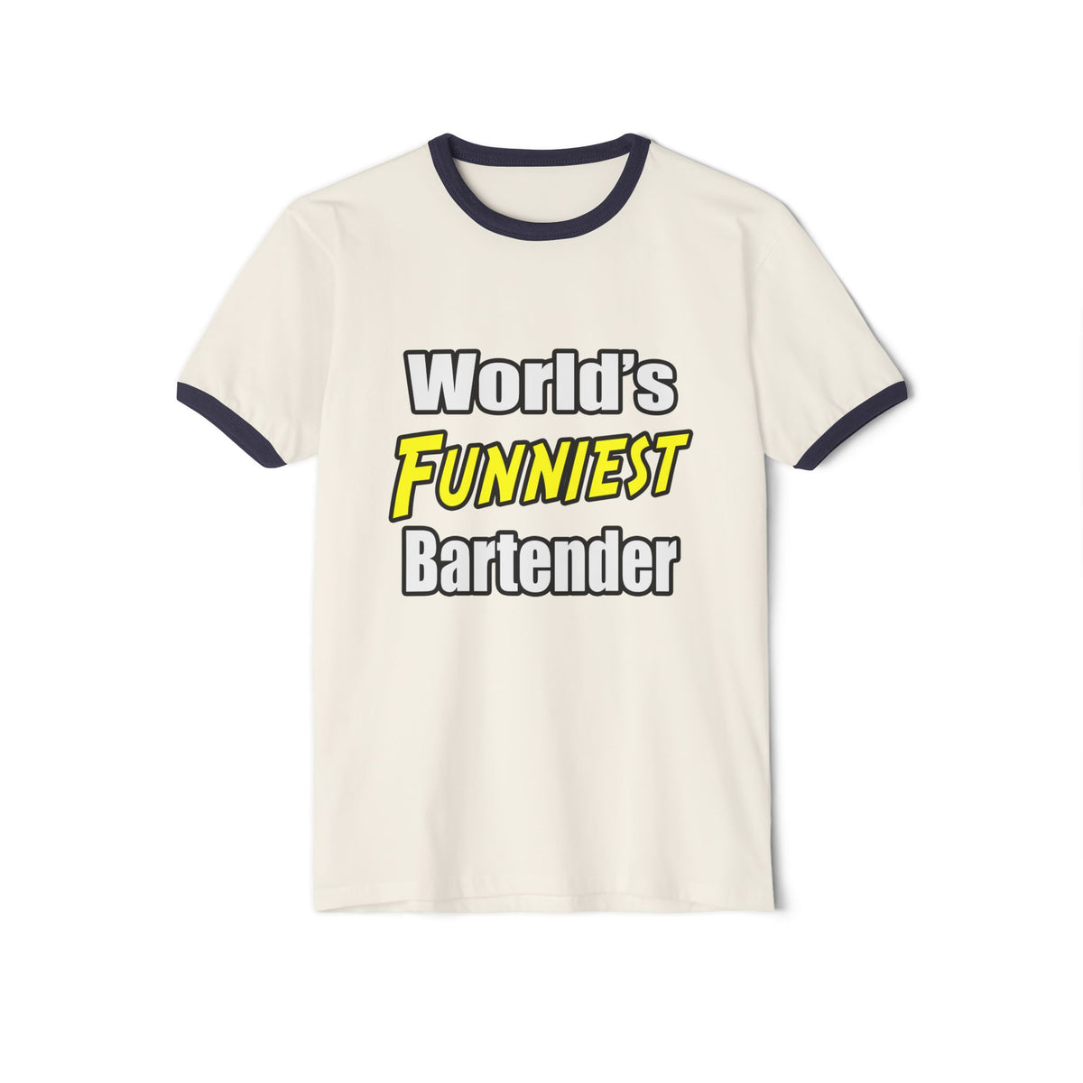 World's Funniest Bartender - Unisex Cotton Ringer T-Shirt
