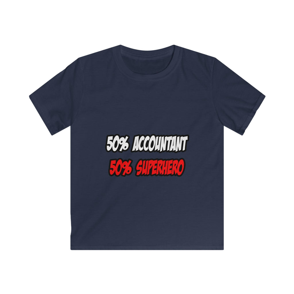 Half Accountant...Half Superhero - Kids Softstyle Tee
