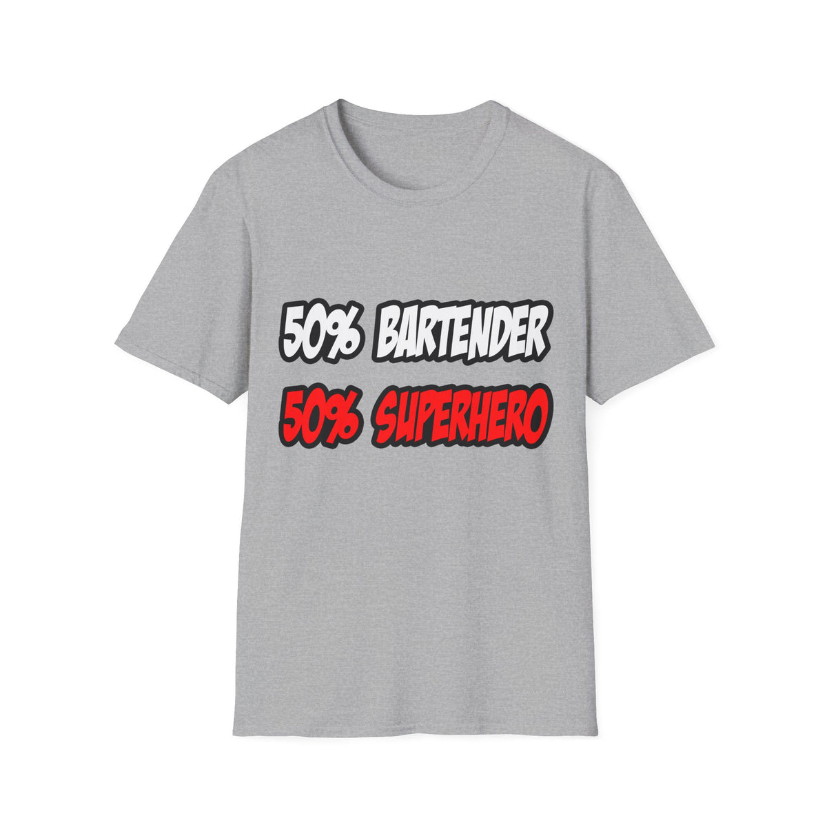 Half Bartender...Half Superhero - Unisex Softstyle T-Shirt