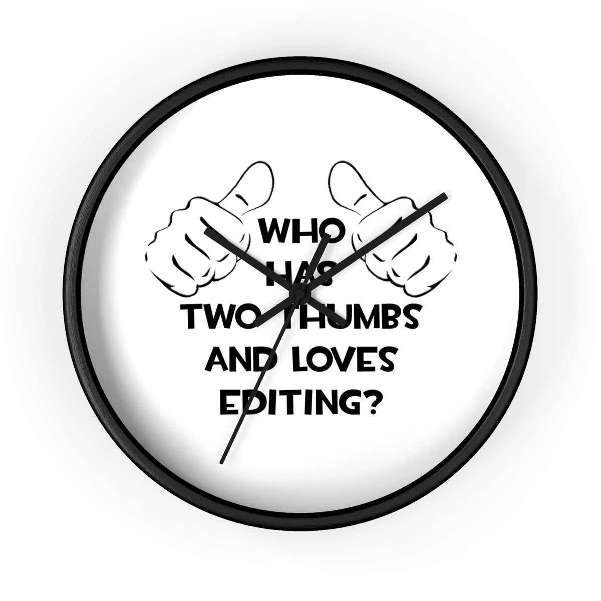 Two Thumbs and Loves Editing - Wall Clock