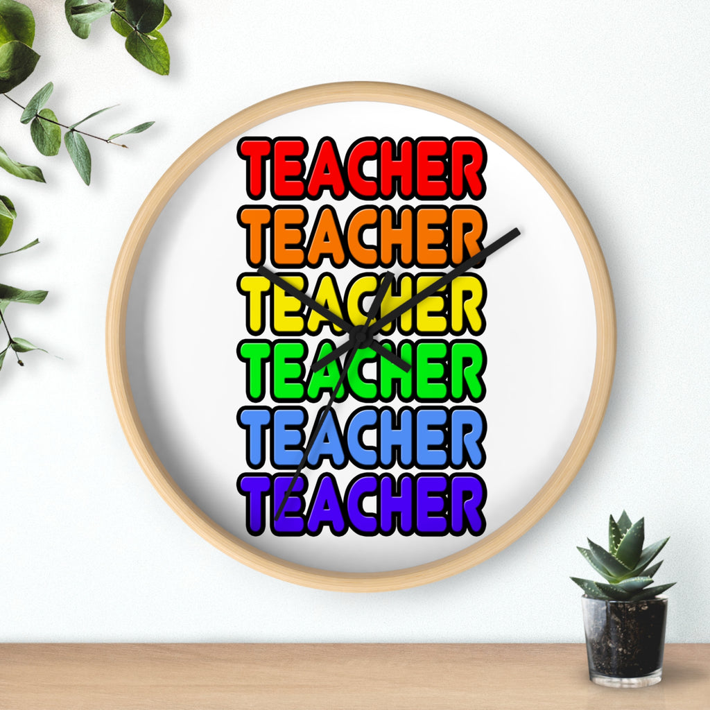 Rainbow Teacher - Wall Clock