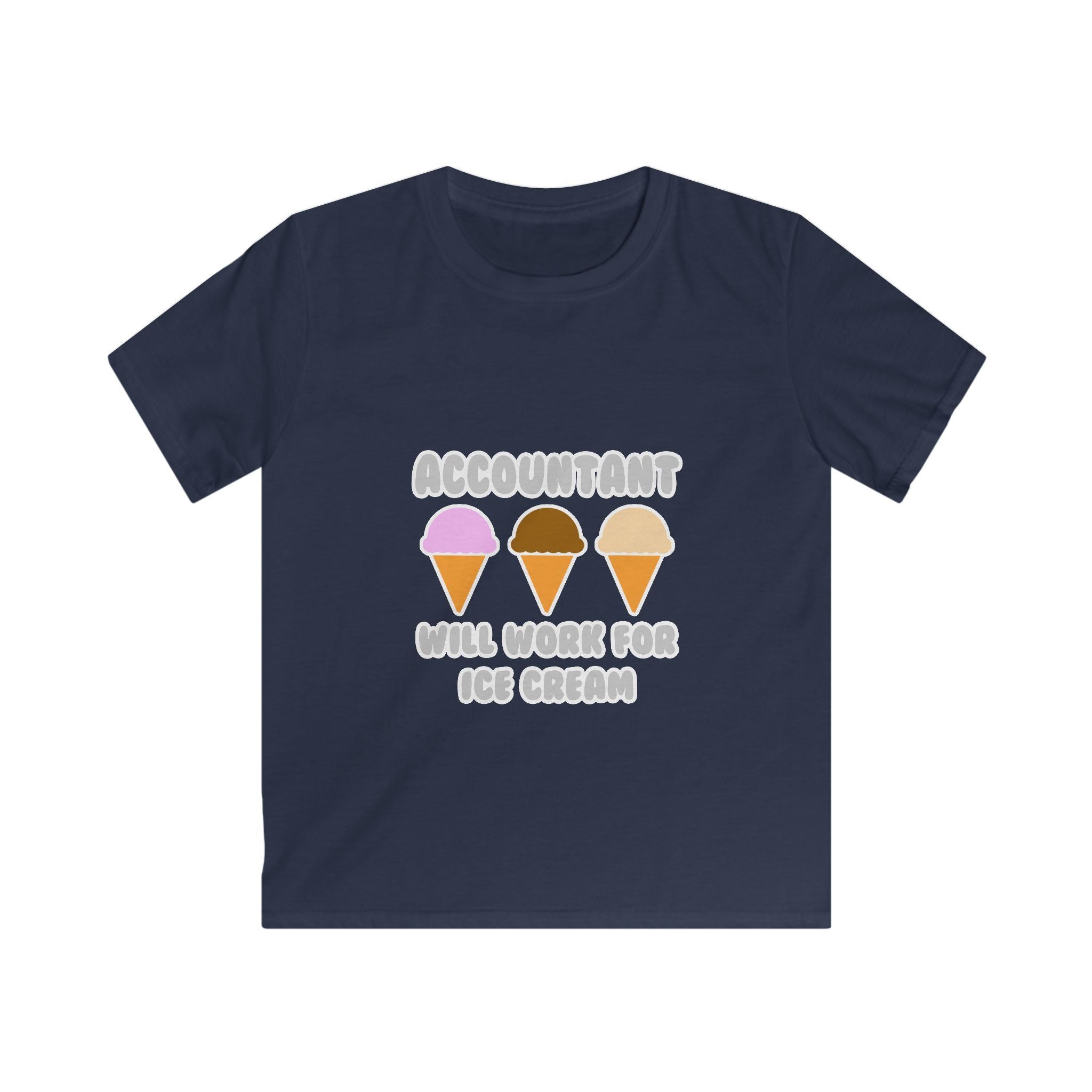 Accountant ... Will Work For Ice Cream - Kids Softstyle Tee