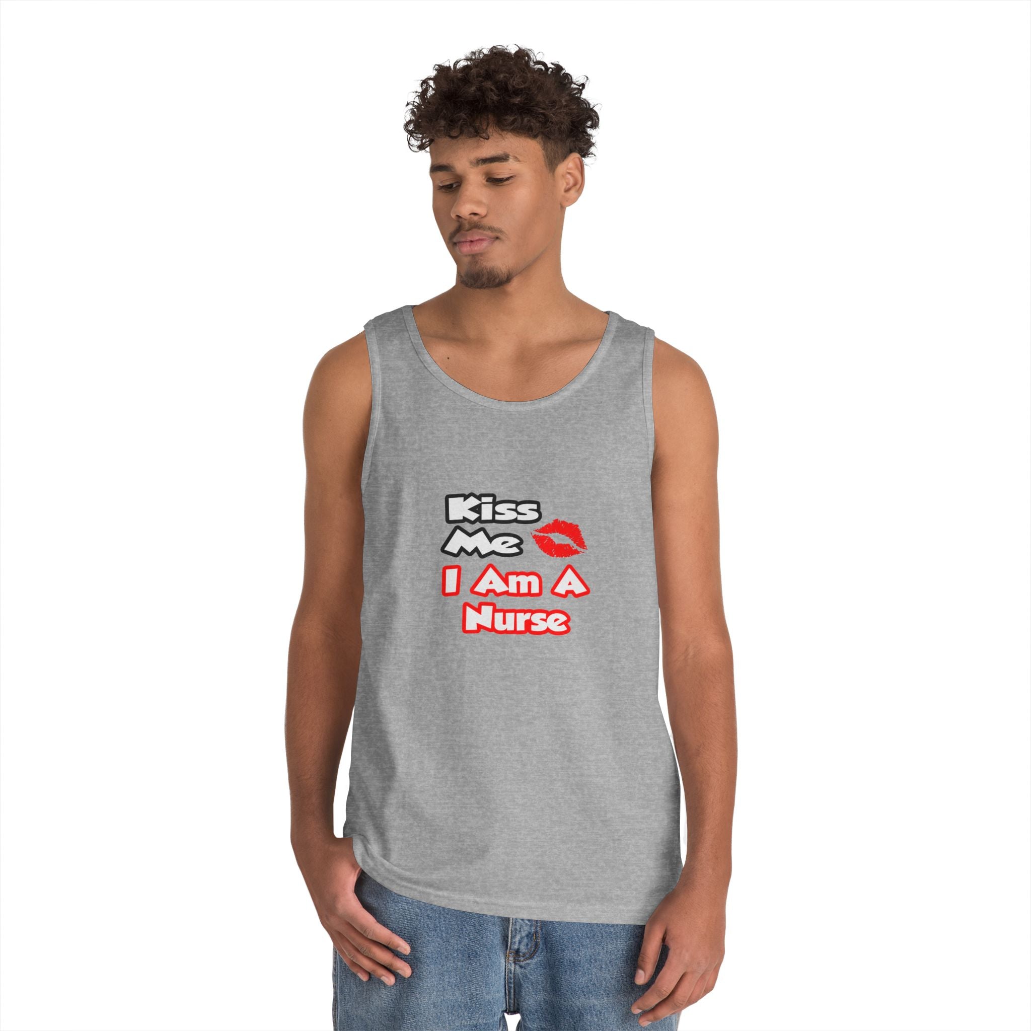 Kiss Me...I Am A Nurse - Unisex Heavy Cotton Tank Top