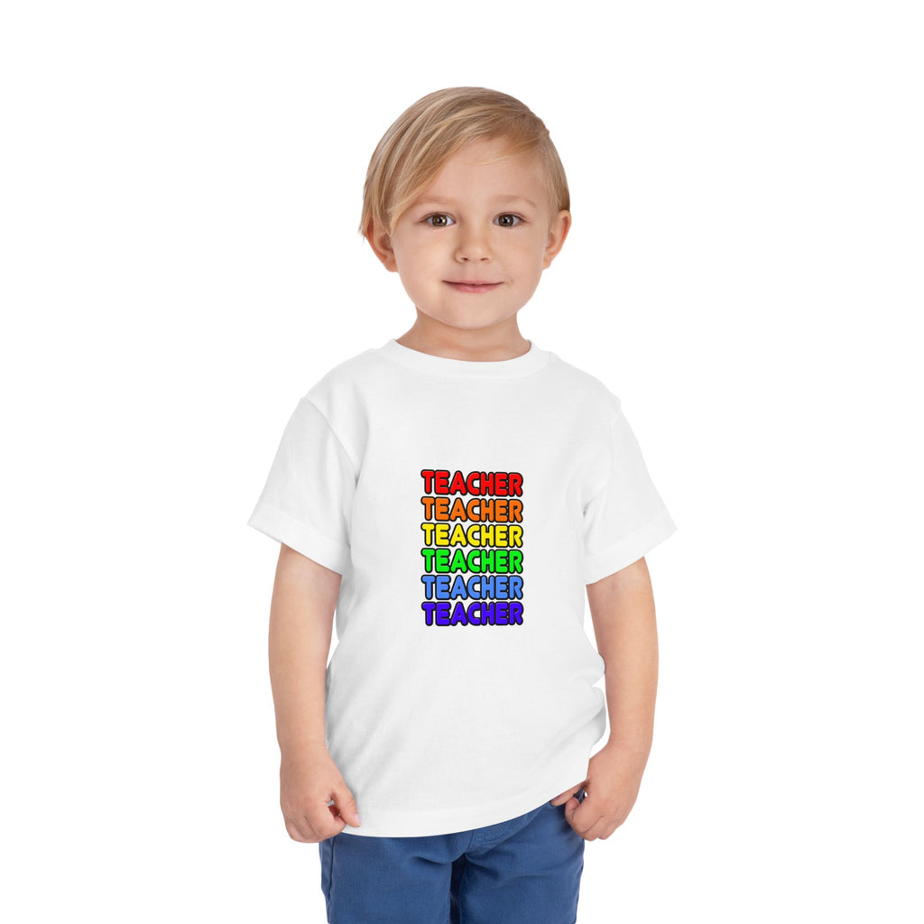 Rainbow Teacher - Toddler Short Sleeve Tee