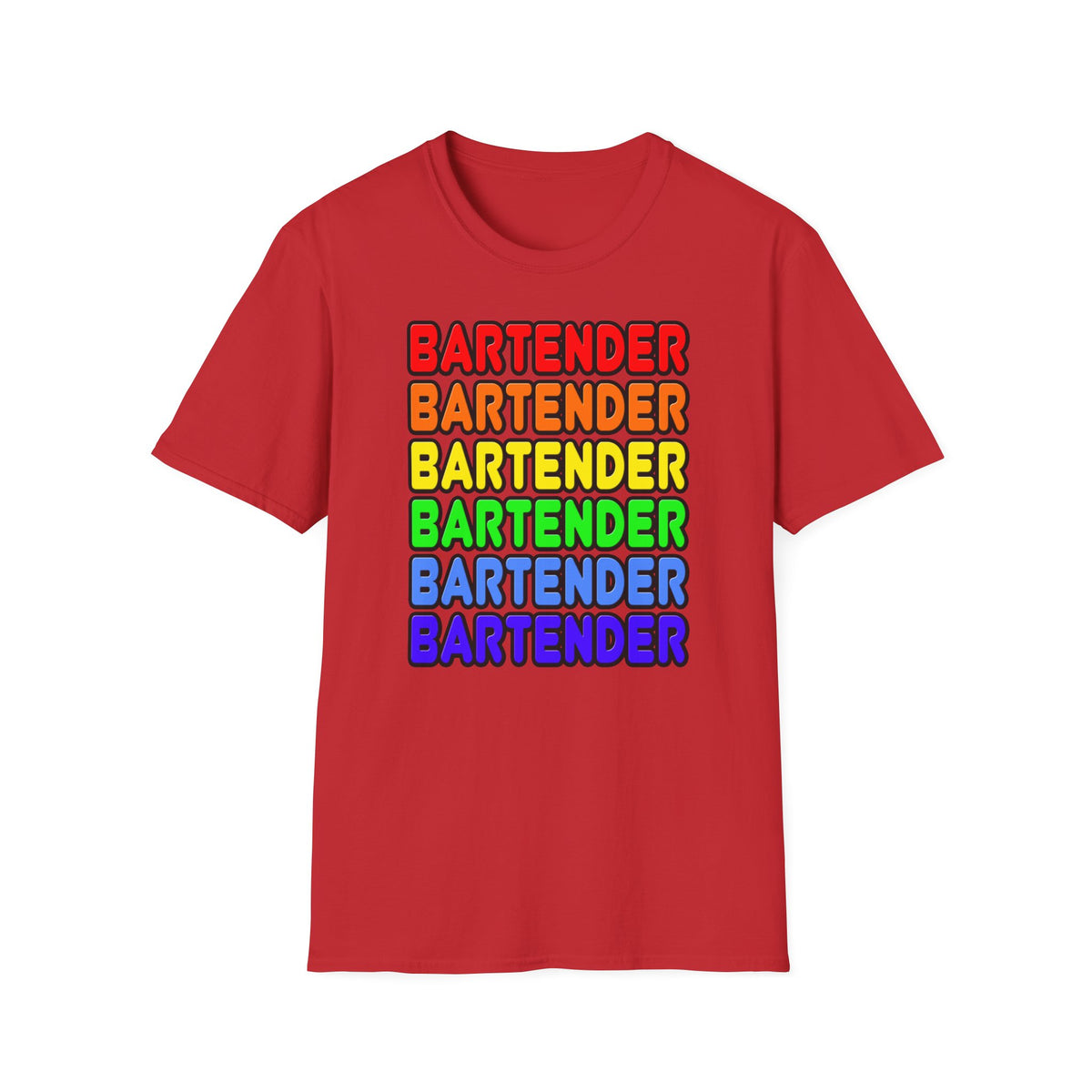 Rainbow Bartender - Unisex Softstyle T-Shirt