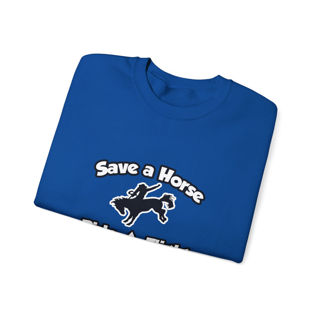 Save a Horse, Ride a Flight Nurse - Unisex Heavy Blend™ Crewneck Sweatshirt