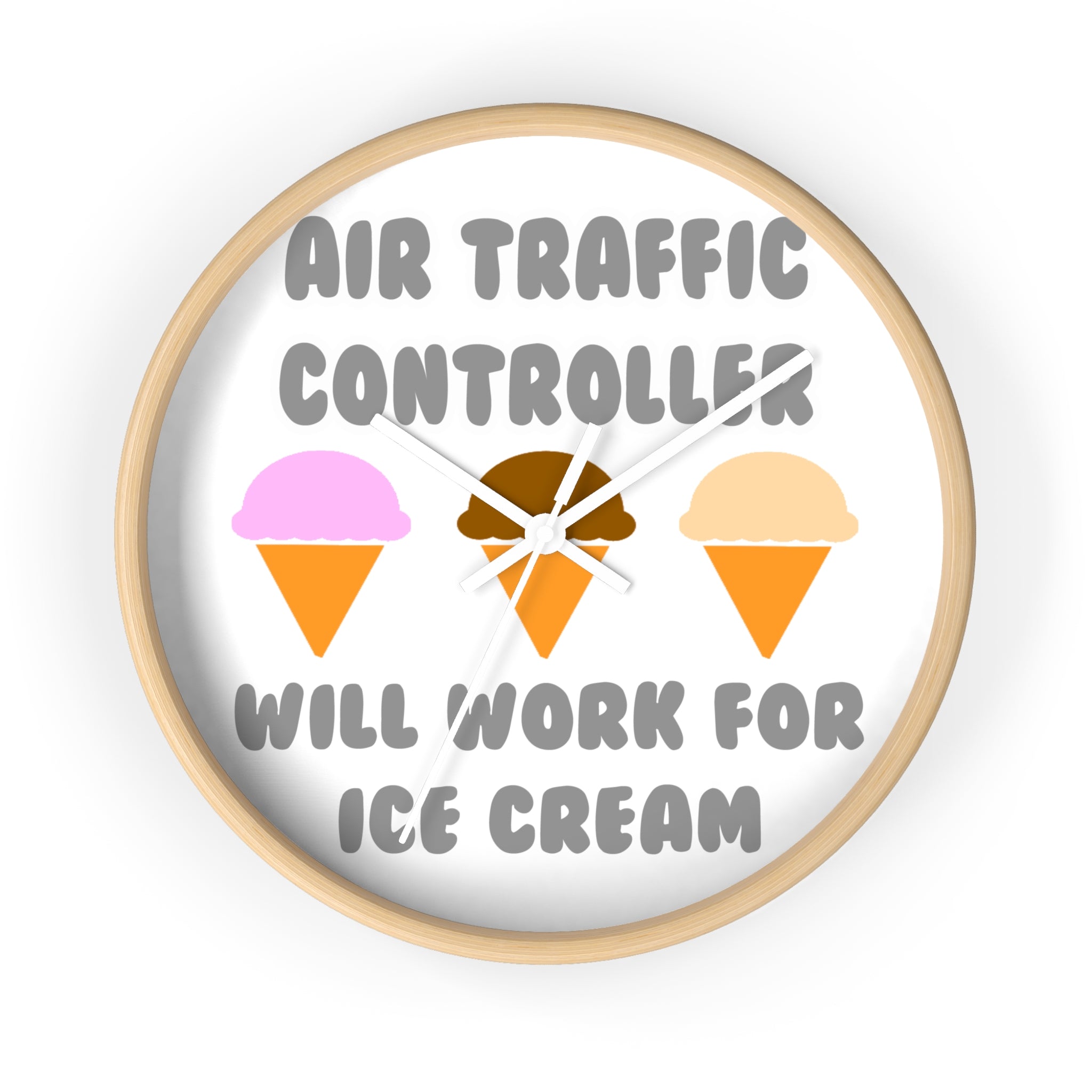 Air Traffic Controller ... Will Work For Ice Cream - Wall Clock