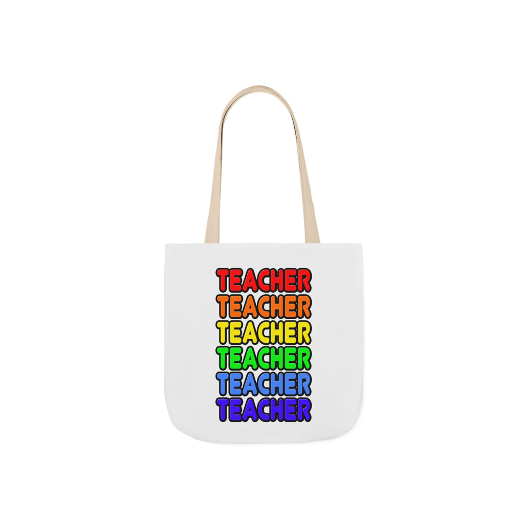 Rainbow Teacher - Canvas Tote Bag, 5-Color Straps