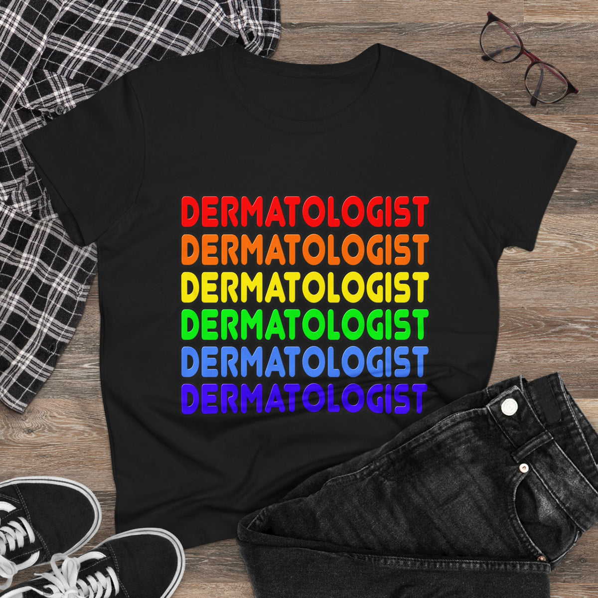 Rainbow Dermatologist - Women's Midweight Cotton Tee