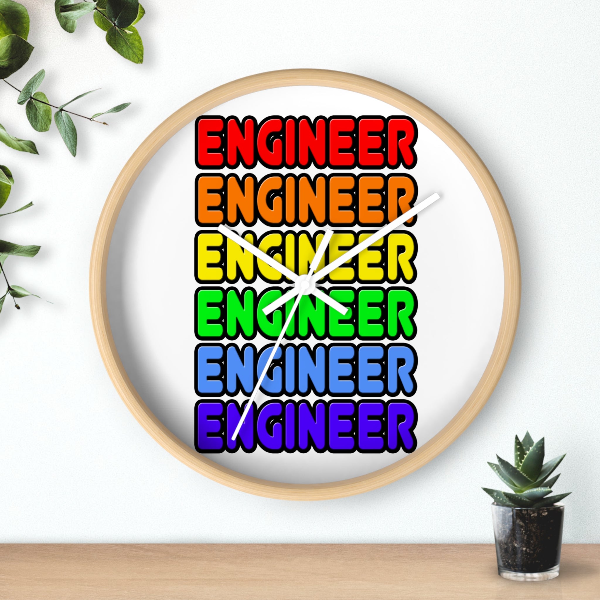 Rainbow Engineer - Wall Clock