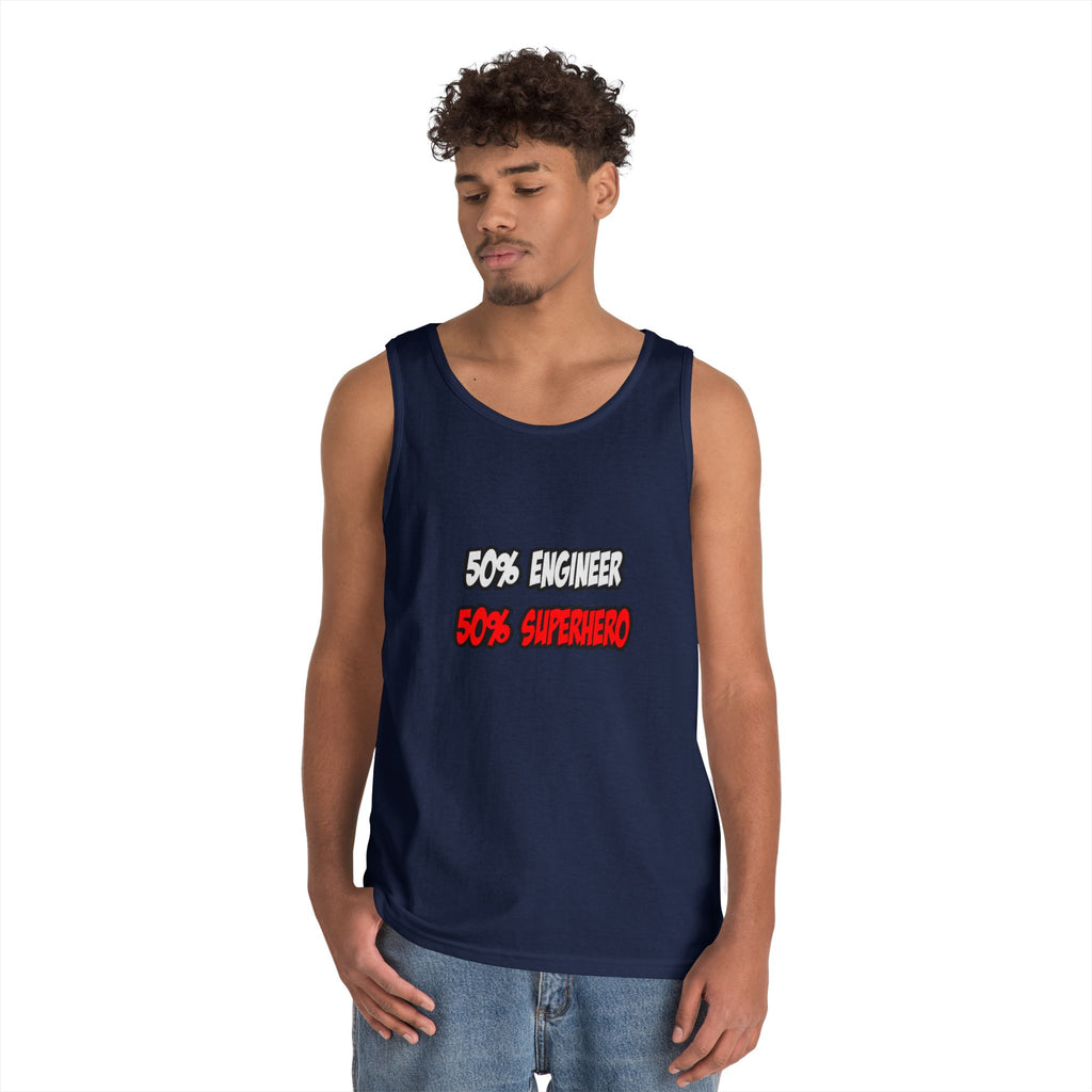 Half Engineer...Half Superhero - Unisex Heavy Cotton Tank Top