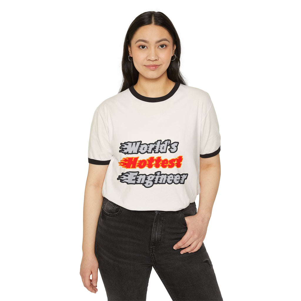 World's Hottest Engineer - Unisex Cotton Ringer T-Shirt