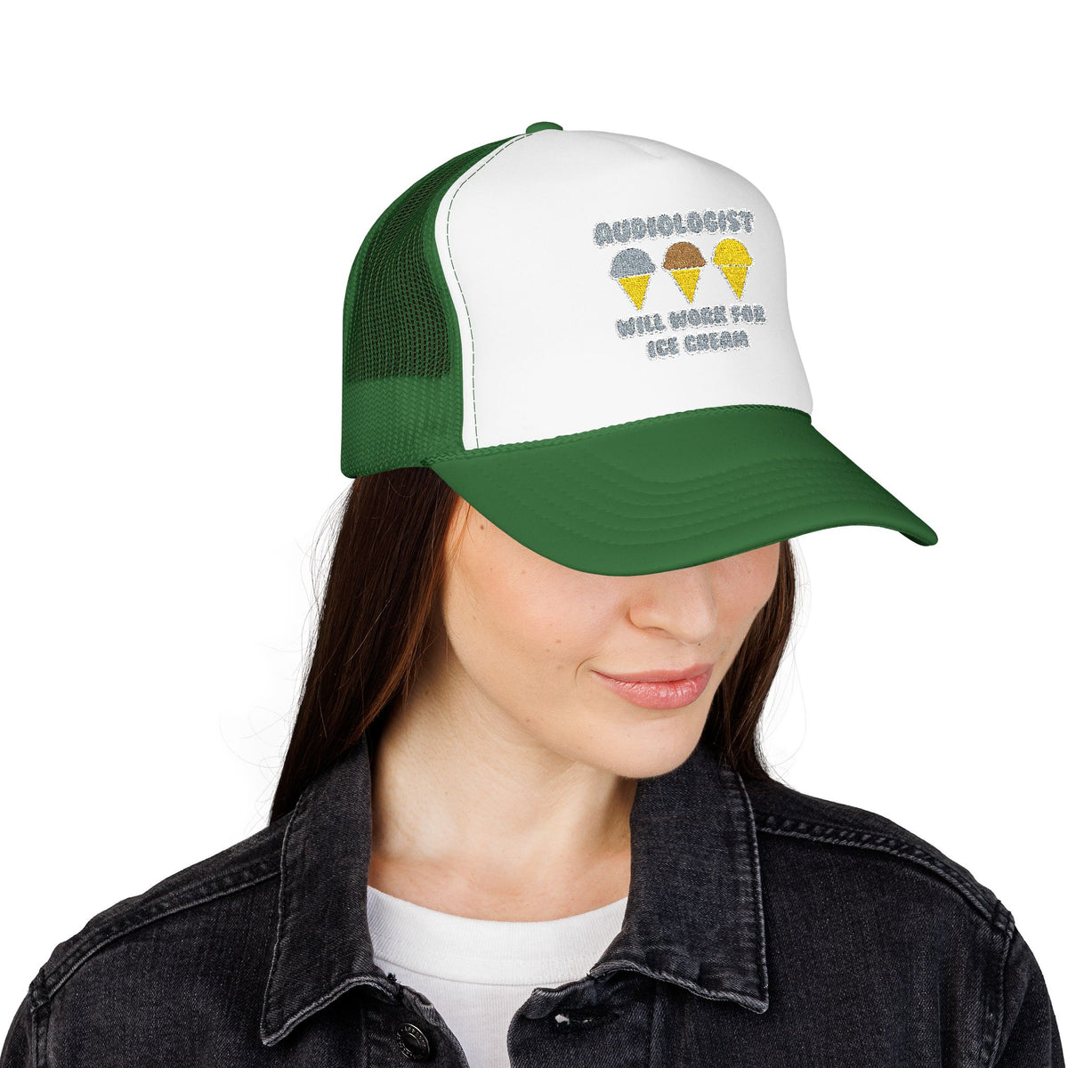 Audiologist ... Will Work For Ice Cream - Foam Trucker Hat