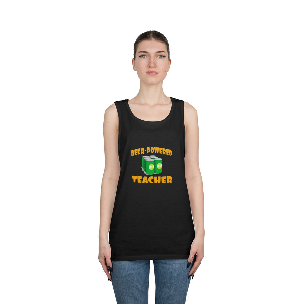 Beer Powered Teacher - Unisex Heavy Cotton Tank Top
