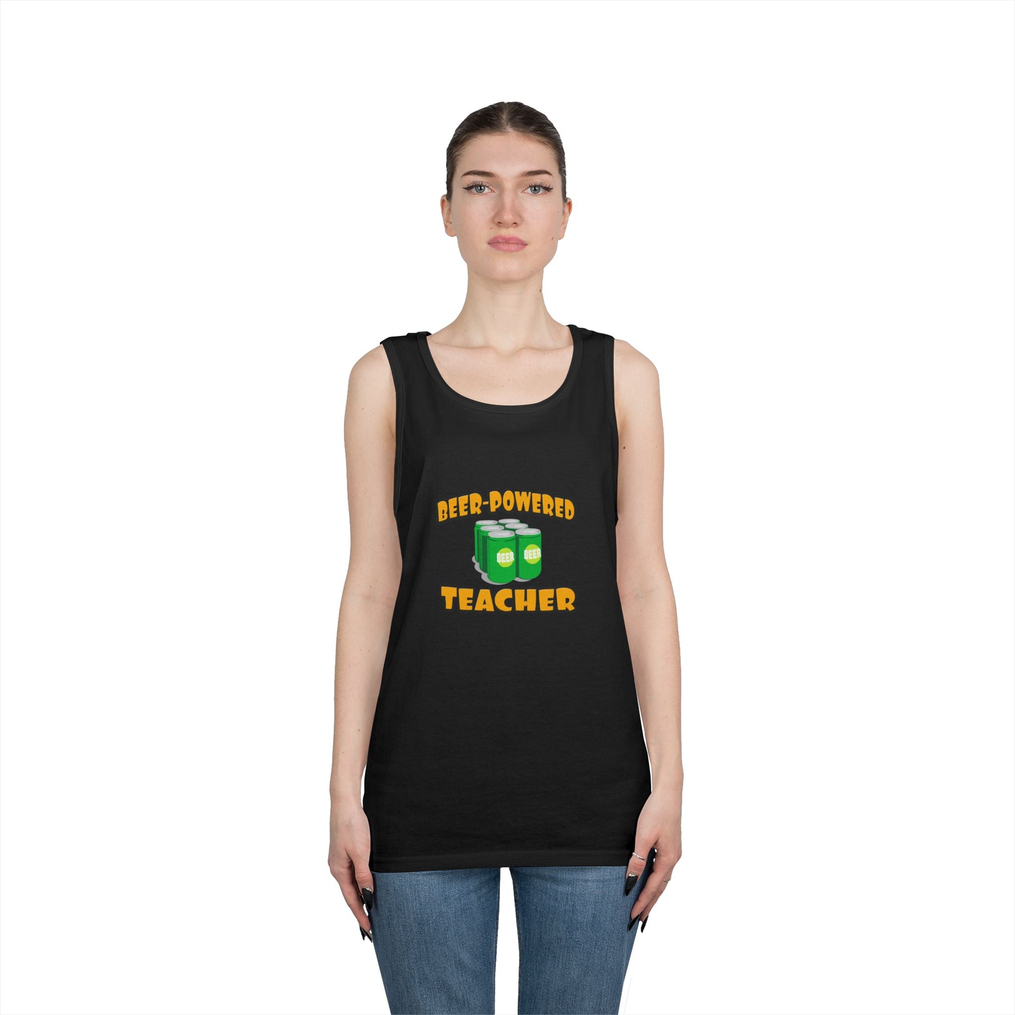 Beer Powered Teacher - Unisex Heavy Cotton Tank Top