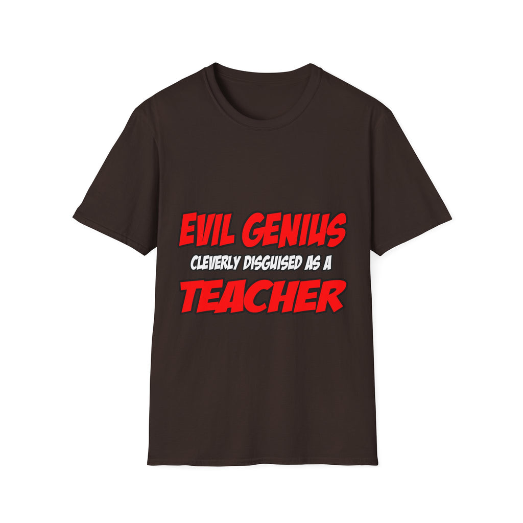 Evil Genius...Teacher - Unisex Softstyle T-Shirt