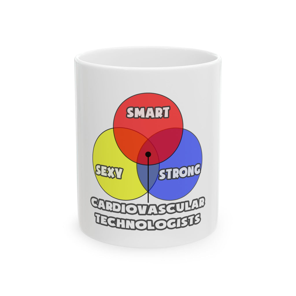 Venn Diagram .. Cardiovascular Technologists - Ceramic Mug, (11oz, 15oz)