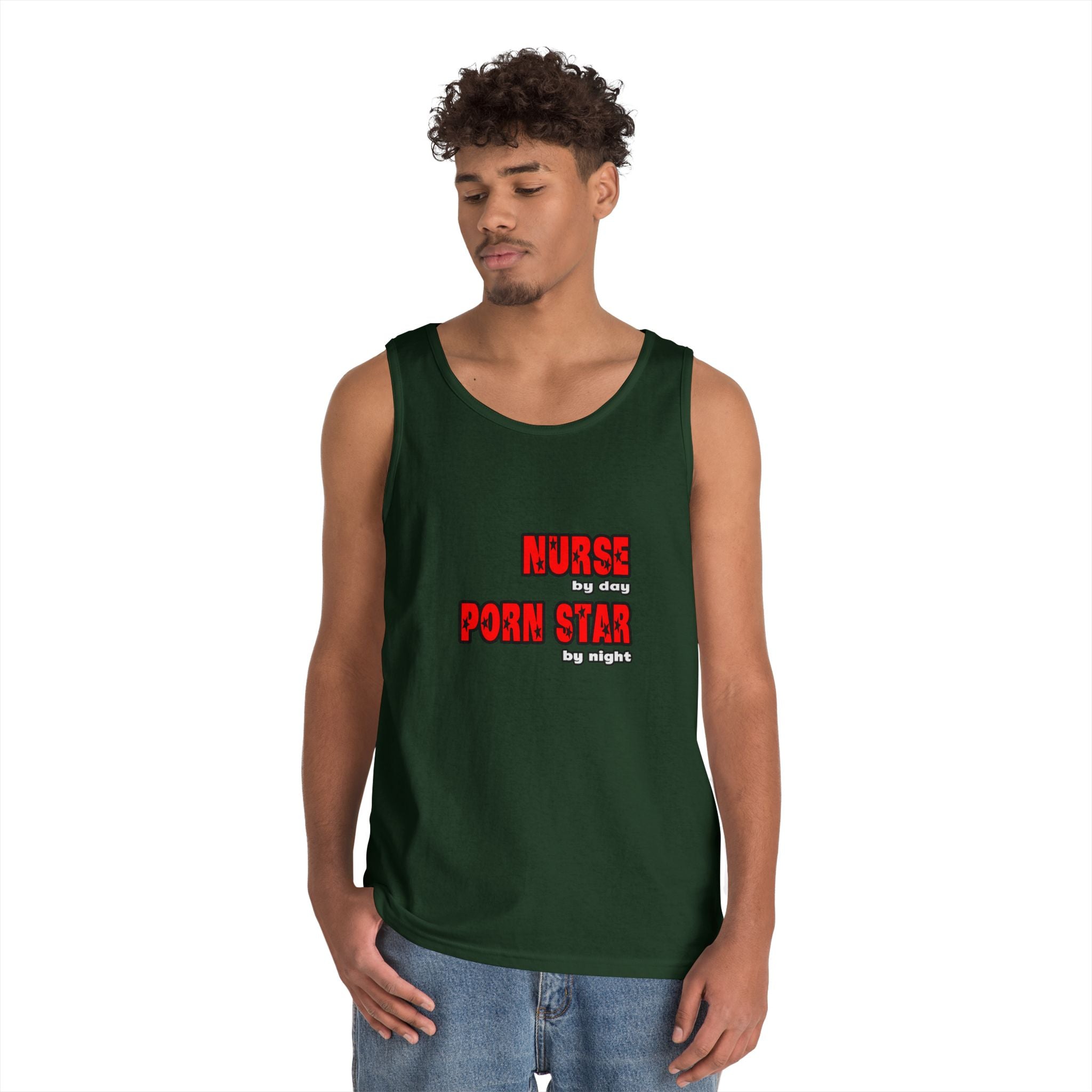 Nurse By Day...Porn Star By Night - Unisex Heavy Cotton Tank Top