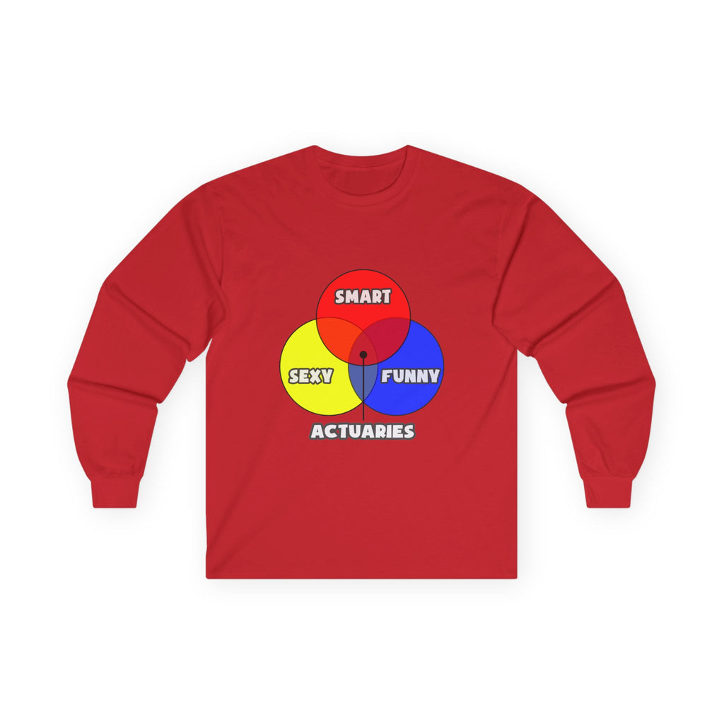 Venn Diagram .. Actuaries - Unisex Ultra Cotton Long Sleeve Tee