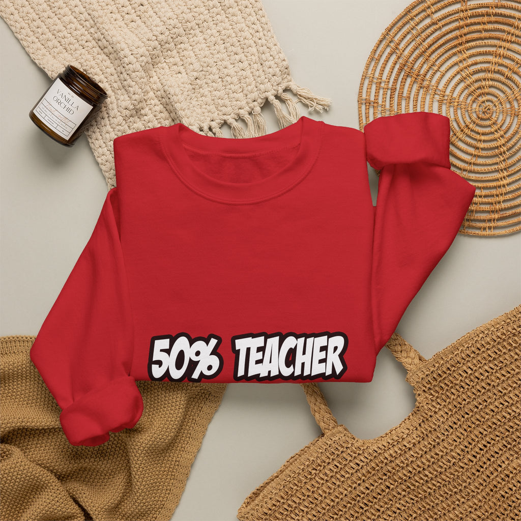 Half Teacher...Half Superhero - Unisex Heavy Blend™ Crewneck Sweatshirt