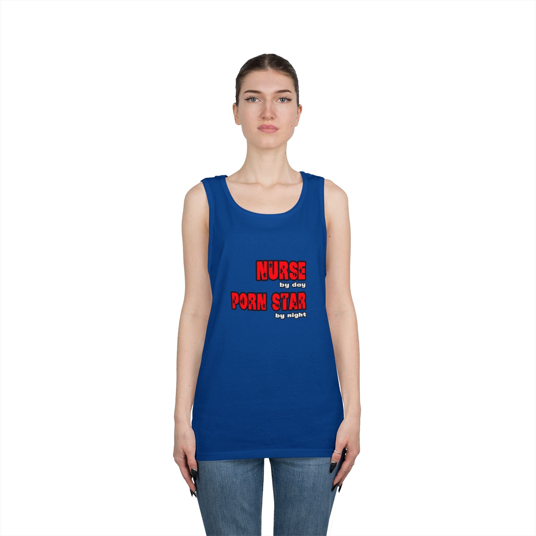 Nurse By Day...Porn Star By Night - Unisex Heavy Cotton Tank Top