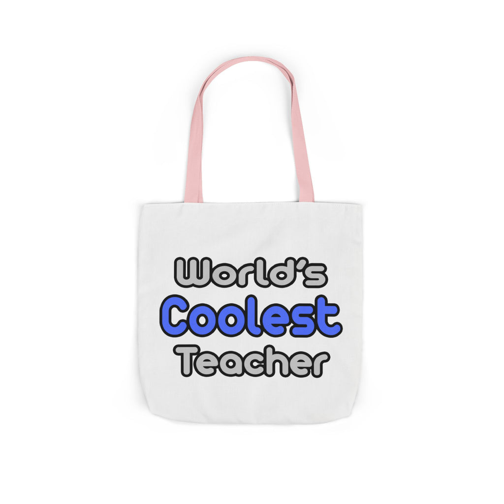 World's Coolest Teacher - Canvas Tote Bag, 5-Color Straps