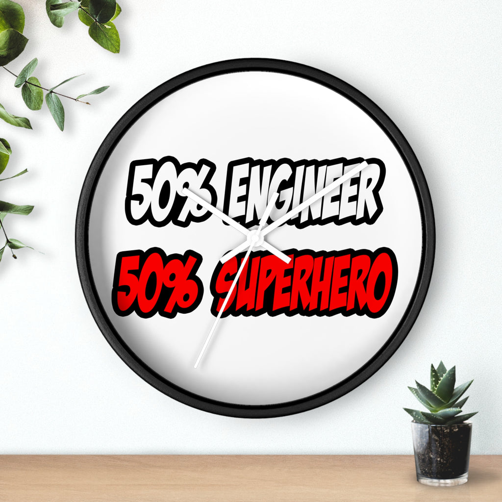 Half Engineer...Half Superhero - Wall Clock